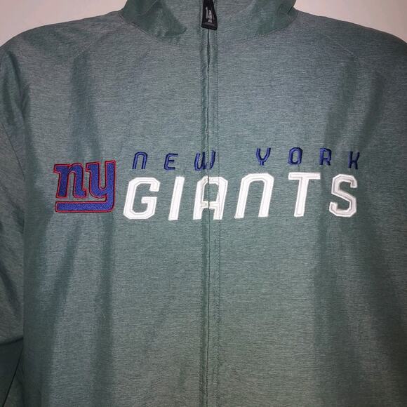 New York Giants Mens Jacket Medium Woven Long Sleeve Zip On Field Reebok NFL - Picture 2 of 9